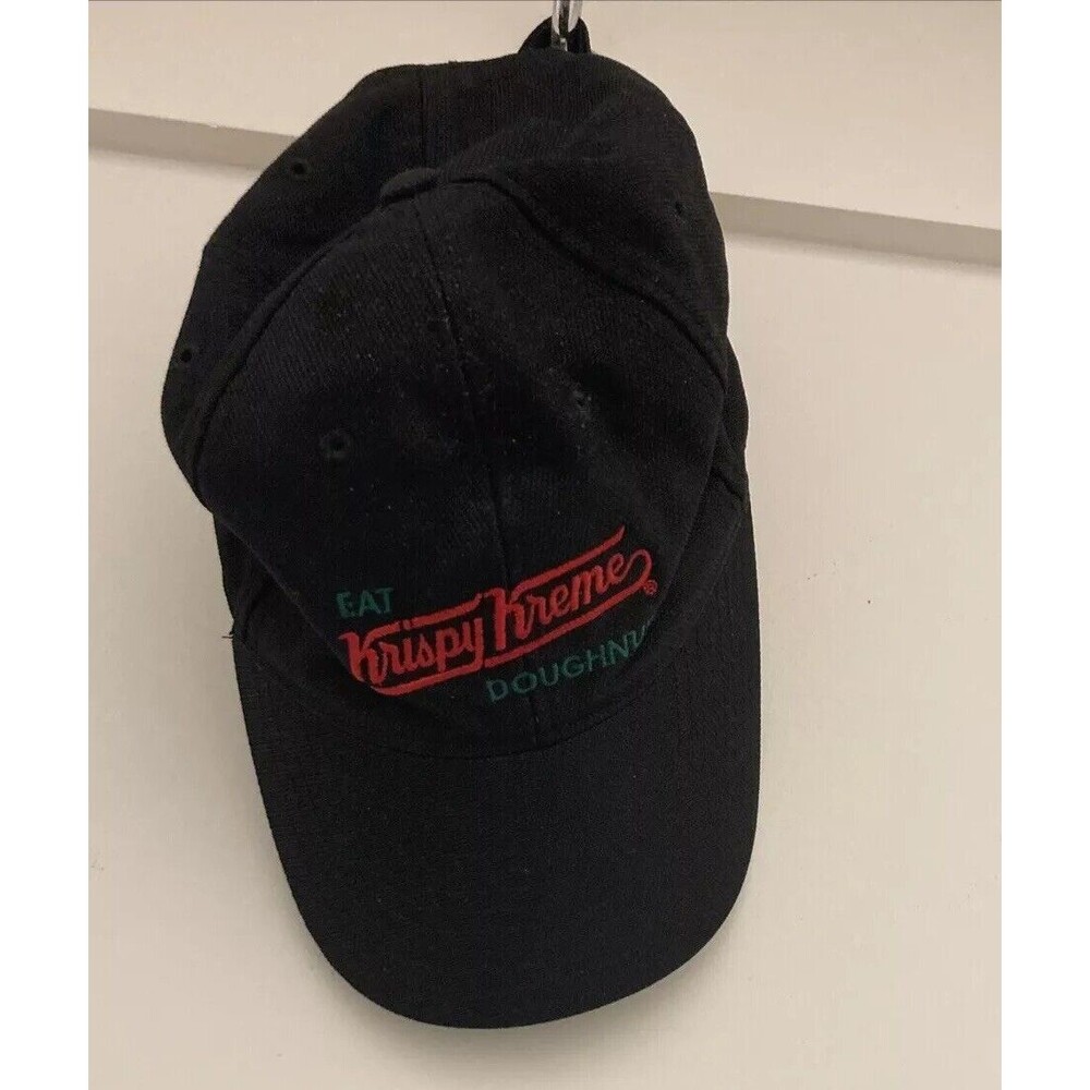EAT KRISPY KREME DOUGHNUTS Black Baseball Cap Hat Adjustable One Size